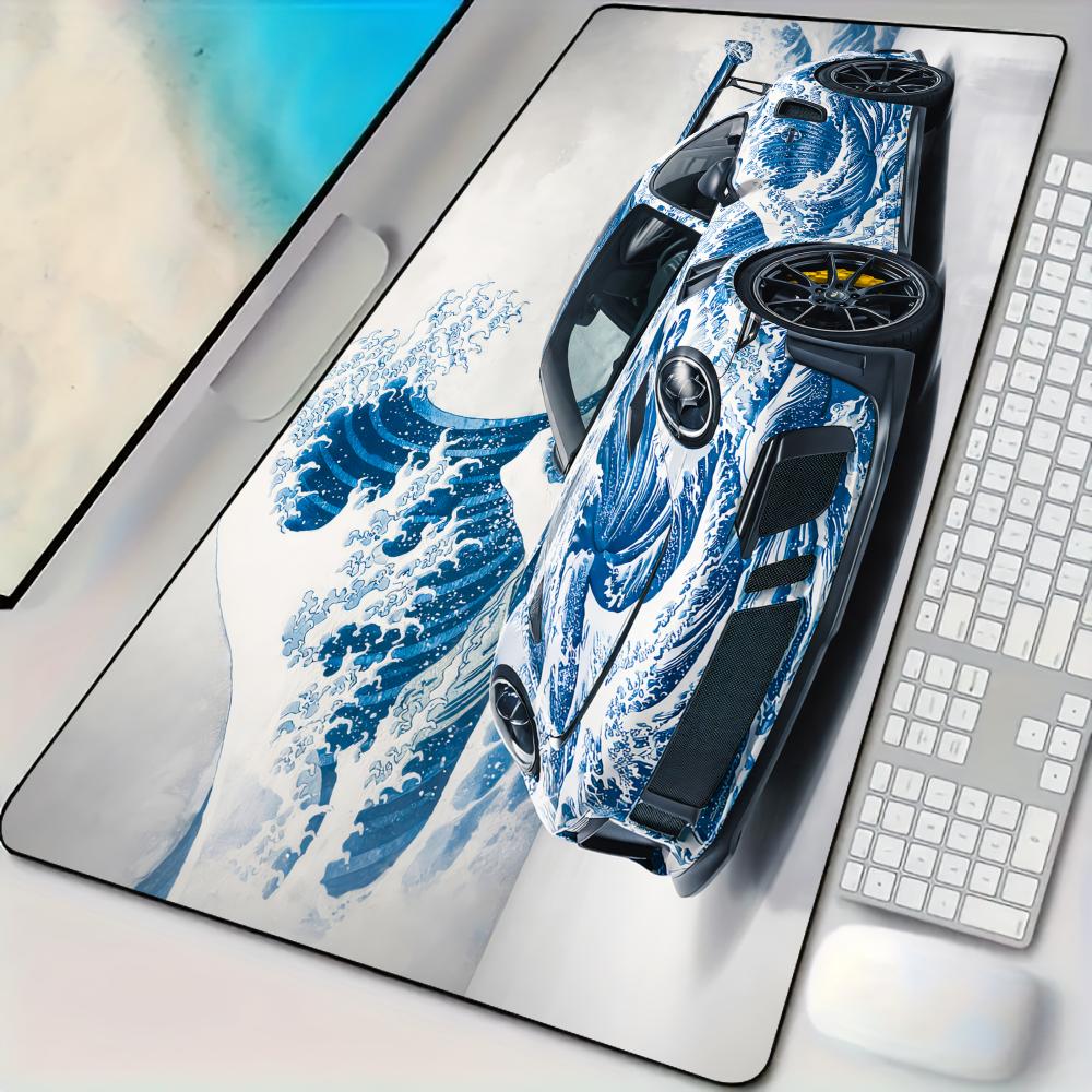 Ukiyoe Cool Sports Car Design large Mouse Pad Desk Mat NonSlip Stitched Edge office carpet Gaming mats Computer mouse pads