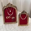 A52E Vintage Inspired Earring Necklace Display Stand Flannel Lined Resin Frame Jewelry Organizers For Home Store Decoration