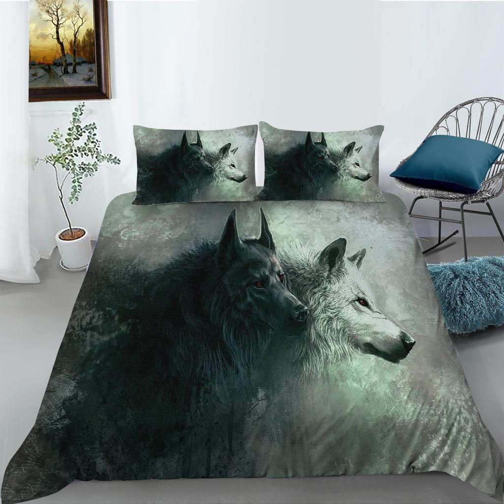 Wolf Series Equal Polyester Bedding Two Or Three-Piece 3D Digital Printing