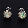 Vintage Screw Back Earrings for Women Men Gold Color Multicolor Zircon Green Blue Black Purple Crystal Wedding Stud Earrings CZ