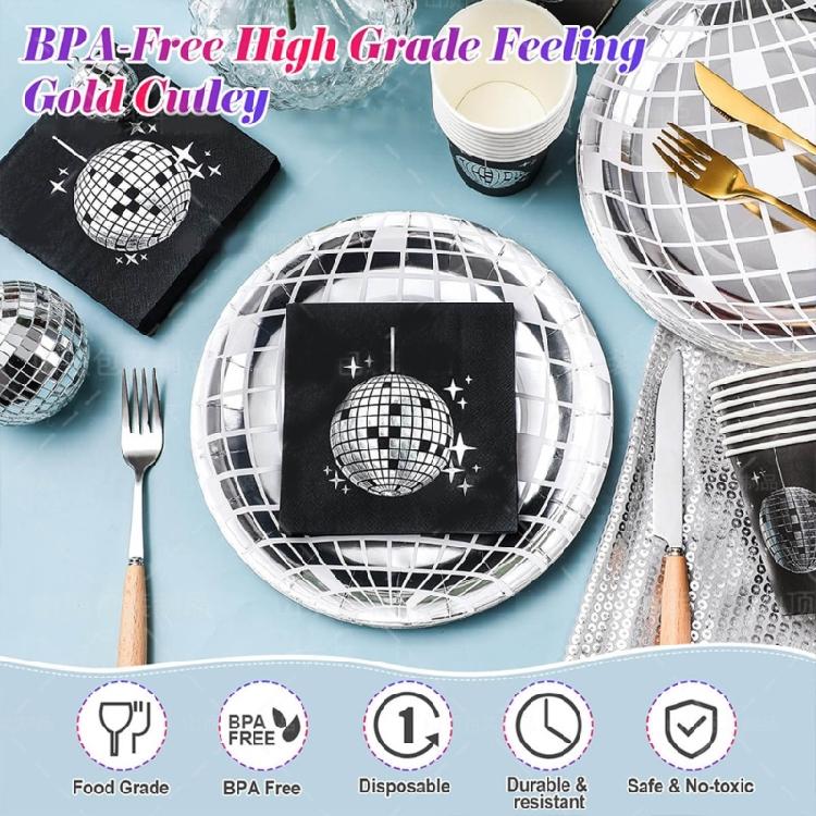 DiscoThemed Party Supplies Decorations Cartoon Gatherings Cutlery Forks Set