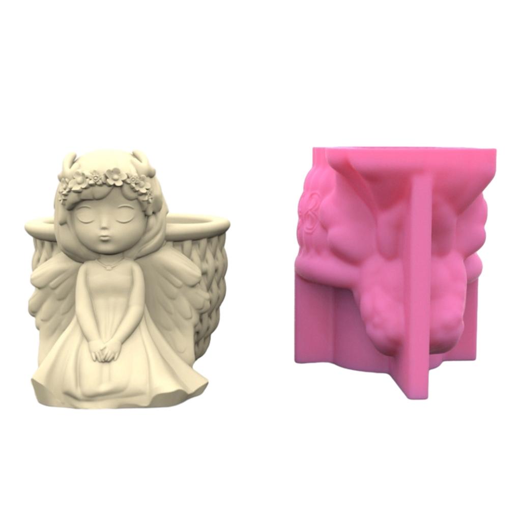 Flower Pot Silicone Mold Concrete Cement 3D Girl Flowerpot Mould Plaster Molds Candle Holder Epoxy Resin Mould Crafts
