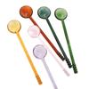 6 Pieces Colorful Glass Spoons Handcrafted Teaspoon for Dessert Presentation Use Practical Kitchen Tool