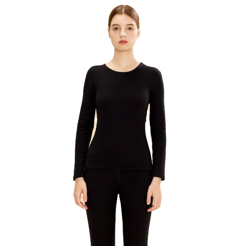 Womens Warm Thermal Underwear Set Soft Cashmere Silk Blend Fleece-Lined Long Sleeve Top Pants Cold Weather