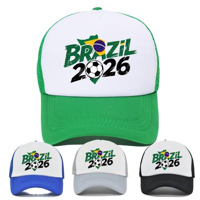 Brazil Soccer Graphic Trucker Hat Adjustable Mesh Baseball Cap Casual Outdoor