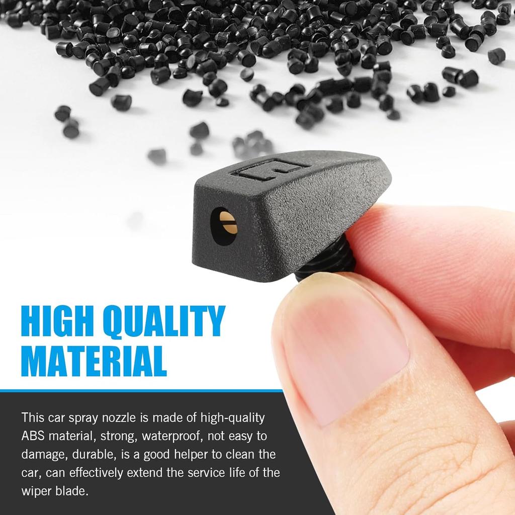 2 PCS Car Front Windshield Washer Nozzle, 0.31" Connector Single Hole Fan-Shaped 360 Degree Adjustable Uniform Spray, Wiper Nozzle Replacement,
