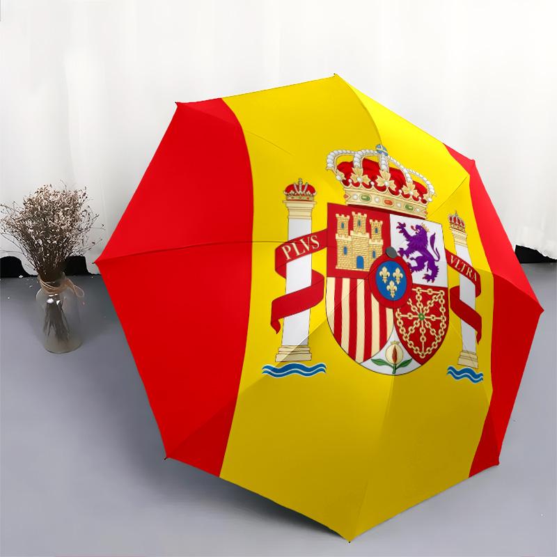 Spain National Football Teampattern, automatic folding umbrella, portable and foldable design, 8 ribs, a Christmas or birthday gift.