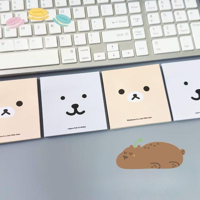Gifts high looking creative cartoon bears sticky notes thickened paper non leakable lovely student supplies messages Kawai