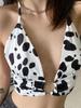 AltGoth Streetwear Y2k Cow Camis Women Dark Gothic Hollow Out Backless Crop Tank Top Harajuku Vintage Sexy Grunge Emo Alt Outfit