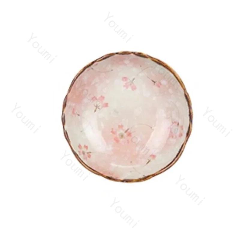 Farfurii Ceramice cu Flori în Stil Japonez, Restaurant High-End, Farfurie pentru Salată/Fructe, Farfurie pentru Cină pentru Acasă cu Mâncăruri Delicioase, Veselă Unică