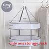 Collapsible Double Layer Clothing Drying Basket With Breathable Fabric For Home Use