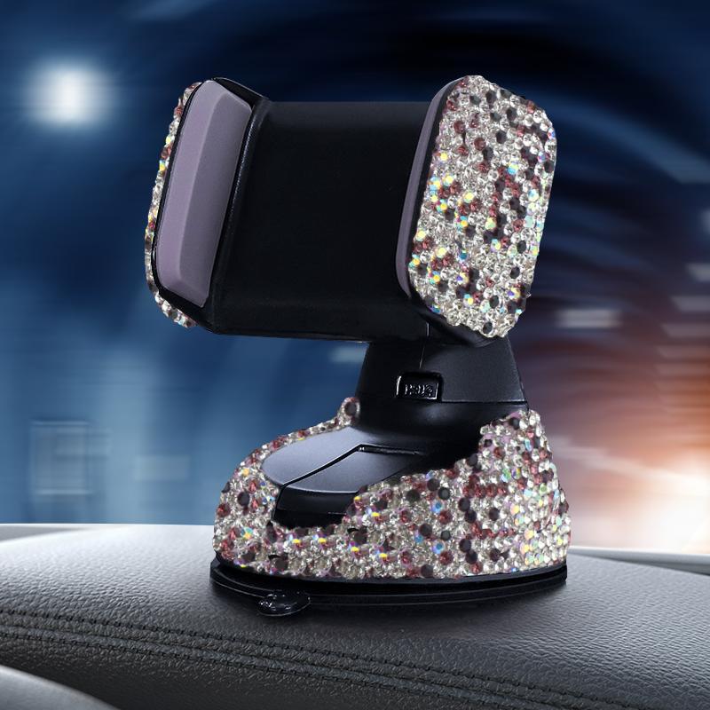 New Bling Universal Cell Phone Holder for Car Air Vent Mount Stand GPS Holder for IPhone Samsung Pink Car Accessories for Woman