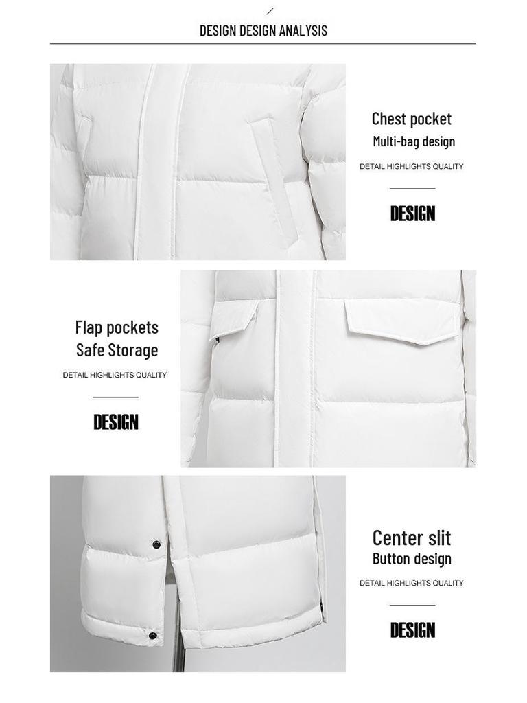 Unisex Dlouhá zimní péřová bunda nad kolena: Trendy, Silné a Perfektní pro Páry