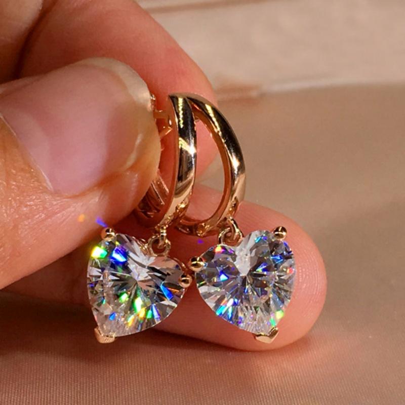

CAOSHI Brilliant Square/Heart Cubic Zirconia Dangle Earrings for Women Elegant Accessories Daily Wearable Statement Jewelry Gift