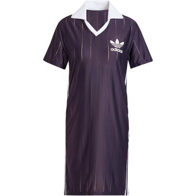 Originals Adicolor Pinstripe Dress Retro Sport Stripe Design Fashion Short Sleeve Dress Women Dresses Purple IZ3199
