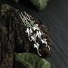 Vintage Ivy Elven Leaf Earrings For Women Silver Color Metal Crystal Earrings Female  Custom Jewelry