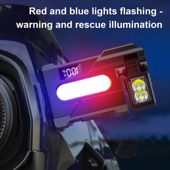 Yousheng 1/2Pcs EDC Flashlight Rotatable Super Bright Work Lamp USB Rechargeable IP68 Waterproof Magnetic Torch Outdoor Camping Hiking Emergency Lamp