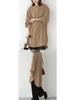 Women's Loose Fit Long-Sleeve Mid-Length Shirt Dress