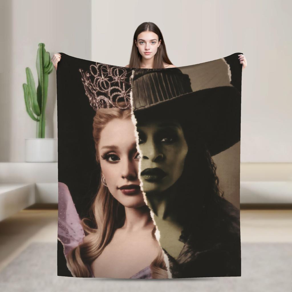 Wicked For Good Elphaba Glinda Flannel Blankets Witch Musical Awesome Throw Blankets for Home 200x150cm Lightweight