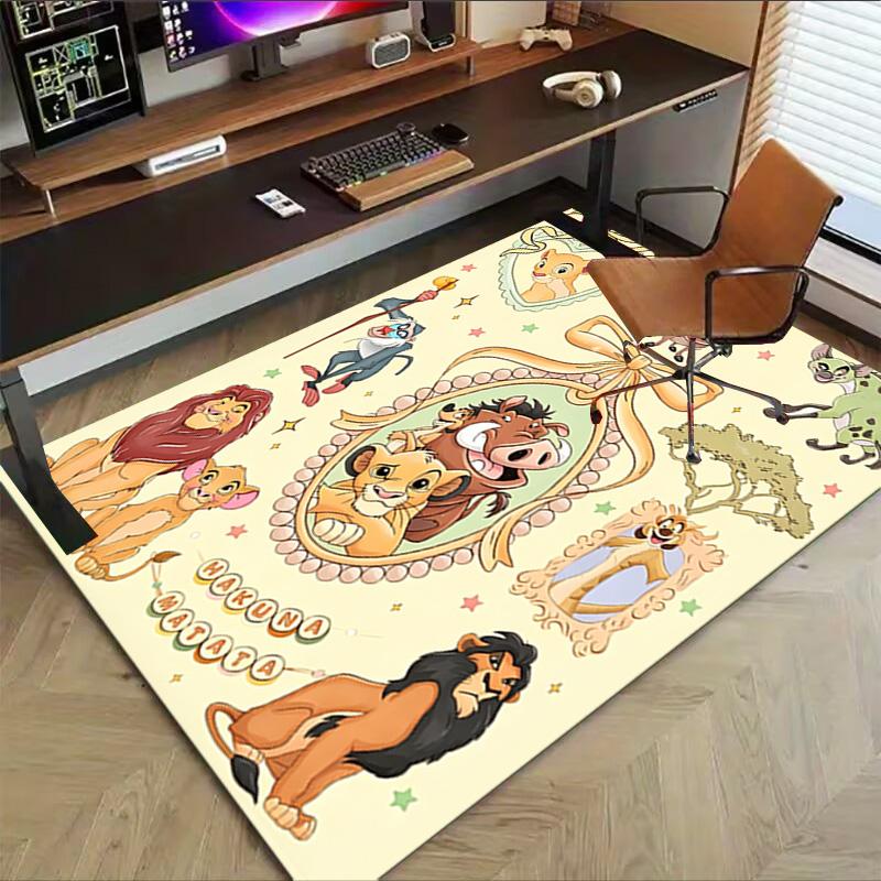 Lion Adventure Carpet For Playroom Bedroom Living Room Sofa Home Decorkids Game Area Rug Nonslip Floor Mat