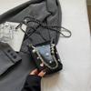 Trendy Chain Mini Crossbody Bag Women Fashion Colourful Diamond Pearl Phone Bag Lady Lipstick Coin Purse