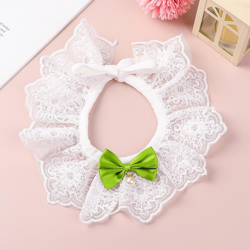 

Аксессуары для питомцев Шарф-ожерелье с колокольчиком Ошейник Бабочка для собаки Большой Средний Маленький Кошка Собака Слюнявчик Кошка XS size (main body 15cm) зелёный