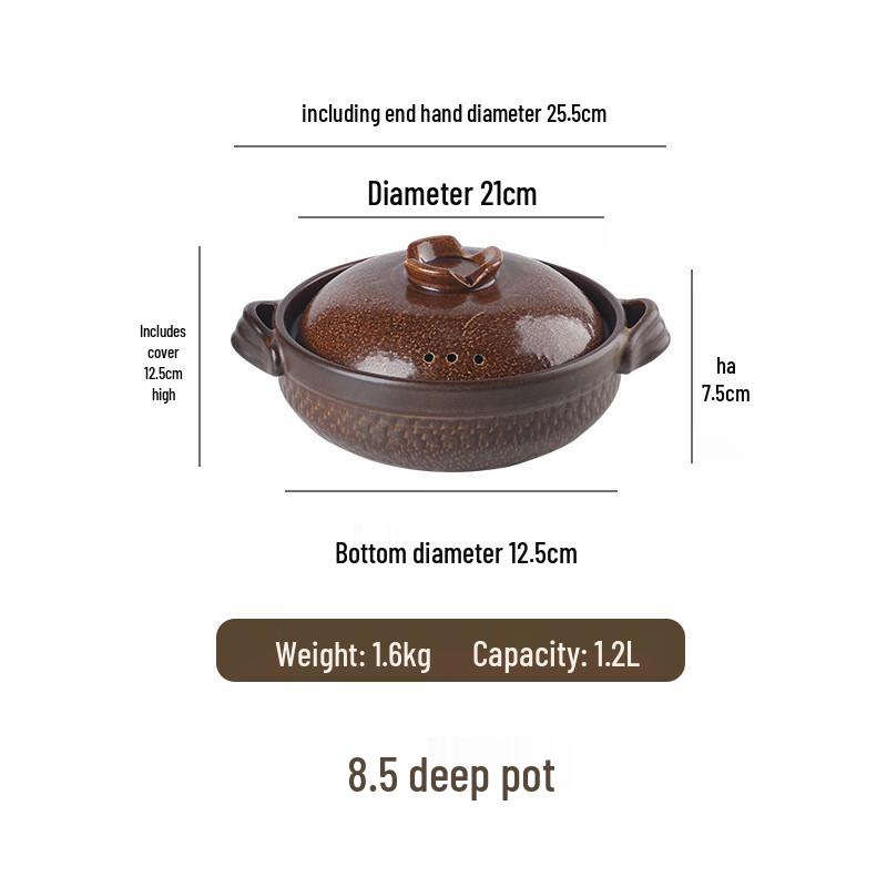 Saint Bede Commercial Ceramic Clay Pot with Lid 850ml