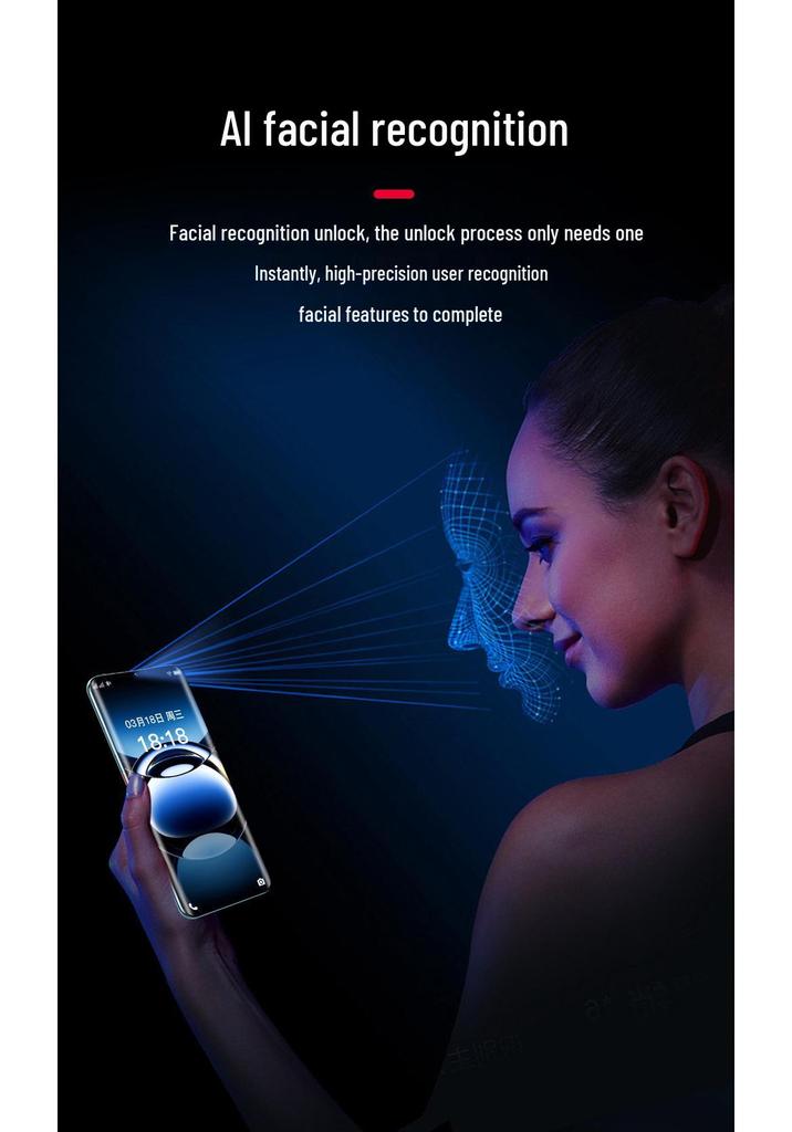 2026 7.9-inch Quad-Curved Screen Smartphone with AI Face Recognition, 256GB Storage, and 8-Core Processor.
