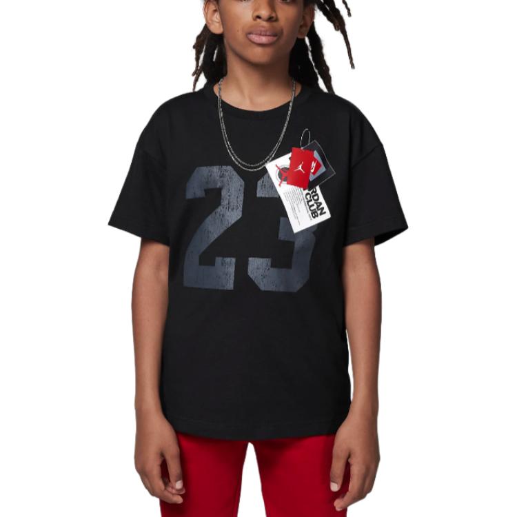 

Nike Новые с бирками удобные повседневные мягкие универсальные футболки с коротким рукавом детские топы черного цвета HQ7237-010 S