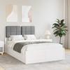 Bed Frame with Upholstered Headboard Light Grey 120 x 190 cm