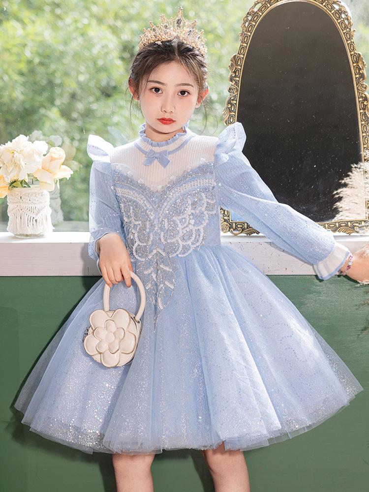 High-End Girls' Princess Formal Dress for Piano Performances and Evening Events