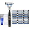 German Precision 6-Blade Men's Manual Razor - Anti-Scratch, Old-Fashioned Design