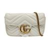 [Pre-Owned] GG Marmont Gold Logo Distressed Quilted Leather Mini Crossbody Bag - Very Good #IQ42TM