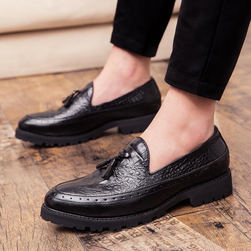 Scarpe Casual da Uomo a Calzino in Pelle con Nappe Four Seasons - Stile Britannico Trendy per Sposi e Matrimoni