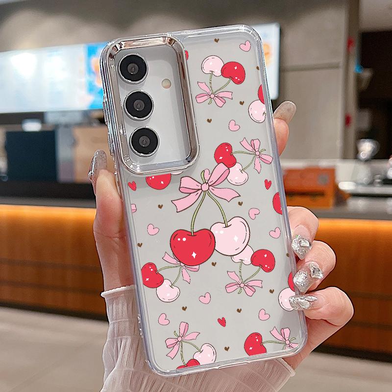 

Colorful Bowknots Pattern Case For Samsung S26 S25 Ultra S24 FE S23 Plus S22 S21 A15 A16 A17 A35 A36 A37 A54 A55 A56 A57 5G Plating Lens Soft Cover Samsung S23 Ultra прозрачный