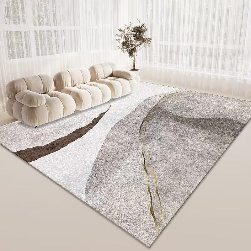 Simple Living Room Sand Carpet, Bedroom Bedside Carpet, Household Commercial Crystal Velvet Thickened Floor Mat