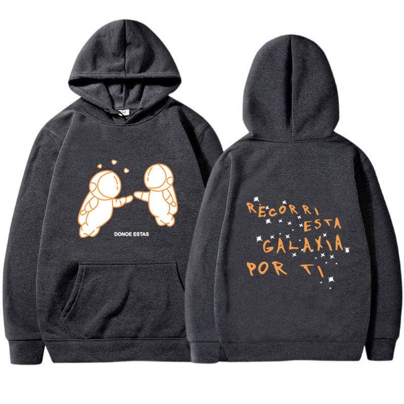 Außenhandel neue Mode Druck Doppel-Astronaut Kapuzenpullover Lockerer Pullover Freizeit Herren und Damen Freizeit Sportpullover