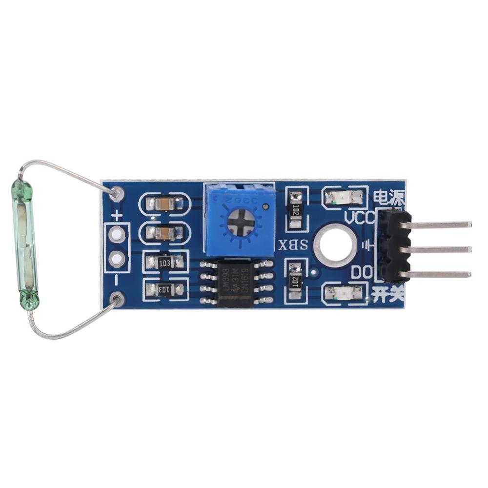 4Pcs 3.3V-5V Reed Module LM393 Comparator Reed Sensor Module Magnetic Reed Module  Security Systems