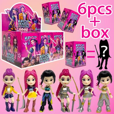 Popular Movie Girl Group K-Pop Q Version Rumi Figurine Model Blind Box Trendy Ornament Cute Movie Merchandise Birthday Gift