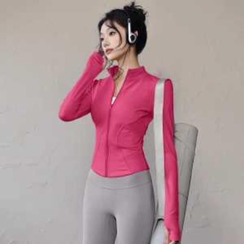 

Women s Full Zip Yoga Jacket Slim Fit Long Sleeve Sports Top with Thumb Holes for Gym Running S