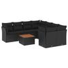VidaXL Garden Lounge Set with Cushions 9 Pcs, Patio Sofas, Patio Furniture Set, Outdoor Furniture, Black 3255859