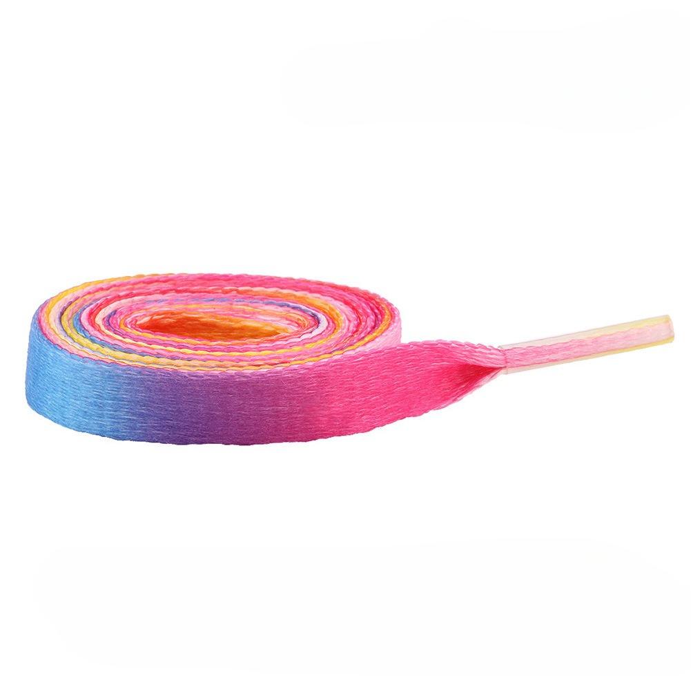 1 Paio di Lacci per Scarpe in Tela Gradiente Arcobaleno Lacci Colorati alla Moda per Sneakers Casual