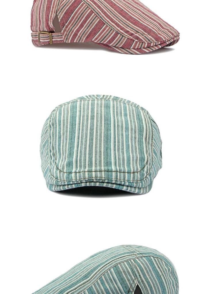 Unisex Retro Striped Beret Hat – Artistic Vintage Flat Cap