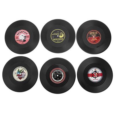 6pcs/set Placemat Drink Coaster Set Table Mat Hot Stand Under Glass Coasters Plastic Vinyl Heat-resistant Cup Coffee Mug Mat