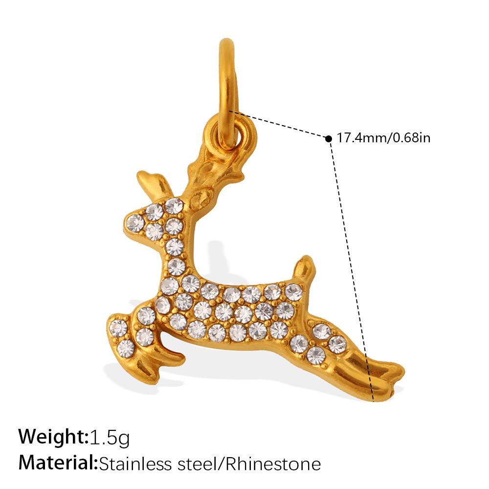 Exquisite Small Animal Series Pendant Stainless Steel Rhinestone Zircon Elephant Butterfly Diy Accessories