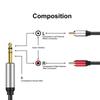 2RCA to 6.35mm AUXs Cable, 6.35mm 1/4 to 2RCA Male Headphone Adapter Y Splitter Stereo Sound Cord for Tablets