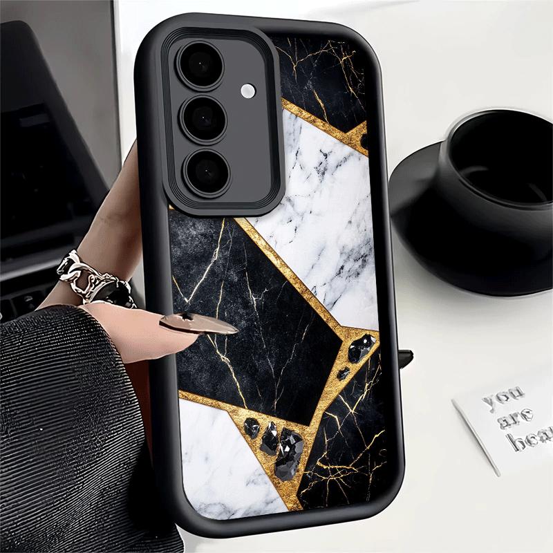 Phone Case for Samsung Galaxy S26 S25 Ultra S24 FE Geometric Marble Pattern Shell S23 Plus S22 + S21 S20 5G Soft Silicone Funda