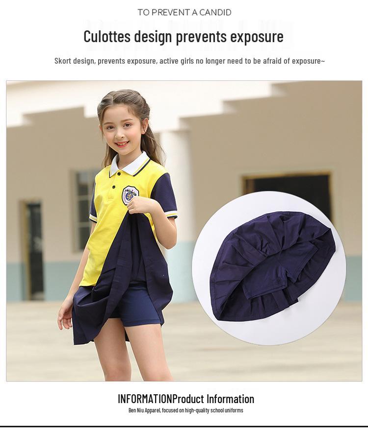 Children's Cotton Short Sleeve School Sports Uniform Set - Summer Edition