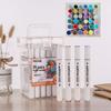 Double-Ended Acrylic Markers Set - 12, 24, 36, or 60 Colors in Handheld Square Box for Student and Children's Art & Coloring.