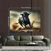 2D Flat Charging Black Bull Dust Storm Action Tapestry Wall Hanging For Living Room Bedroomdecor Wild Animal Power Art Printhome
